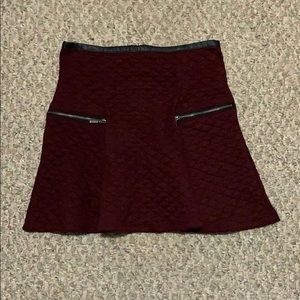 Quilted mini skirt with zippers